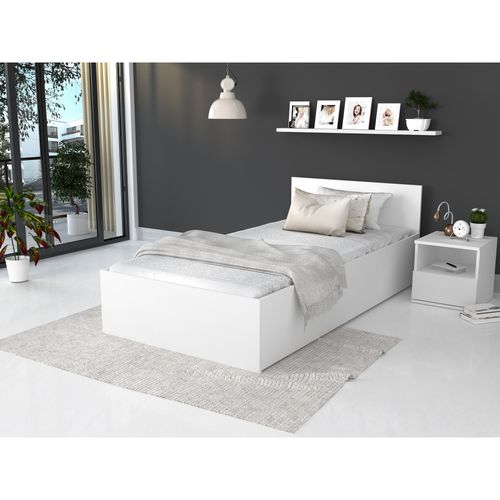 Lit Coffre Panama 90x190  - Sommier Inclus Blanc