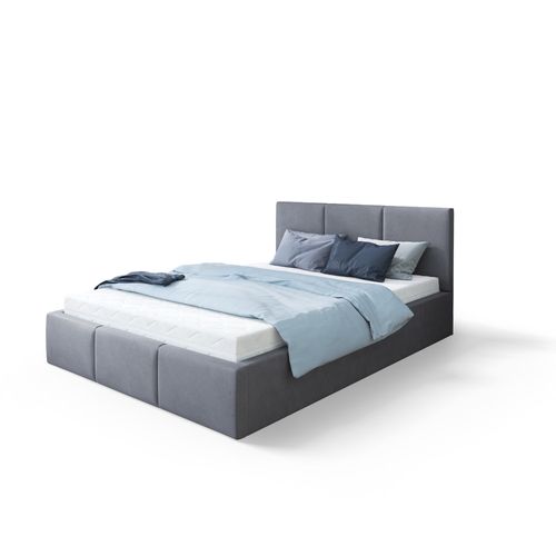 Lit Double Tesia 160x200 + Coffre - Sommier Inclus Gris Foncé