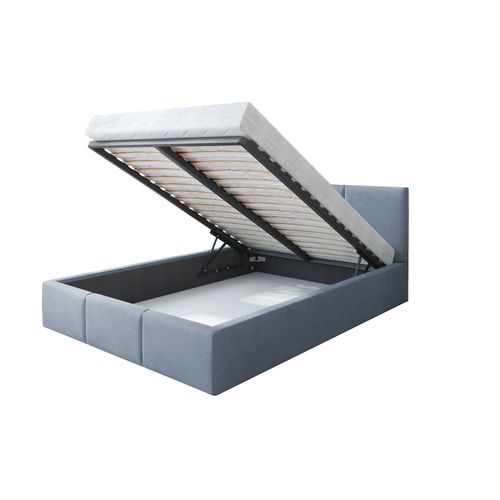 Lit Double Tesia 160x200 + Coffre - Sommier Inclus Gris Foncé