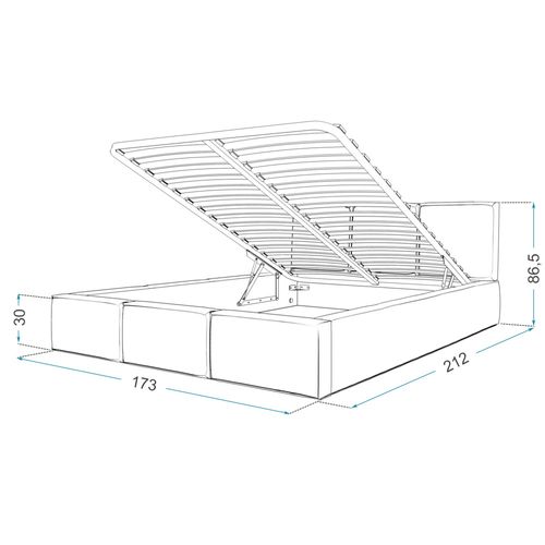 Lit Double Tesia 160x200 + Coffre - Sommier Inclus Gris Foncé