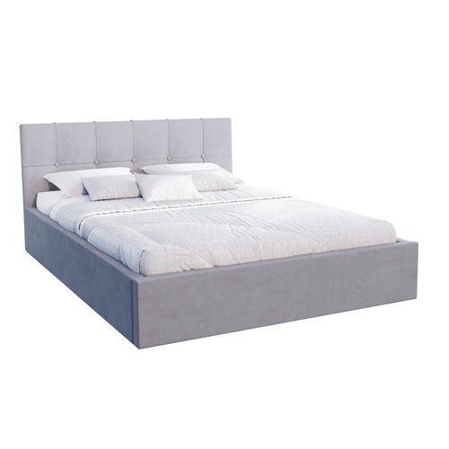 Lit Coffre Rino 160 X 200 Cm - Sommier Inclus Gris Clair