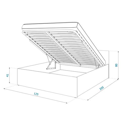 Lit Coffre Panama 120x200 - Sommier Inclus Chêne