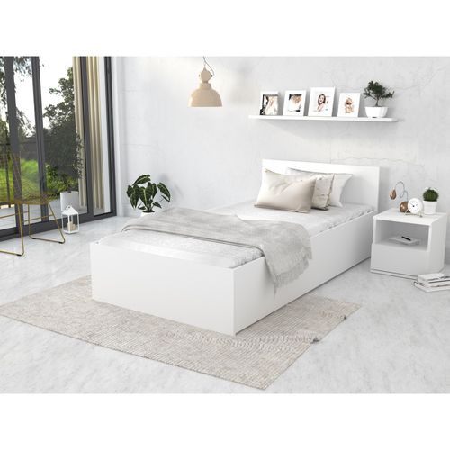 Lit Coffre Panama 90x200  - Sommier Inclus Blanc