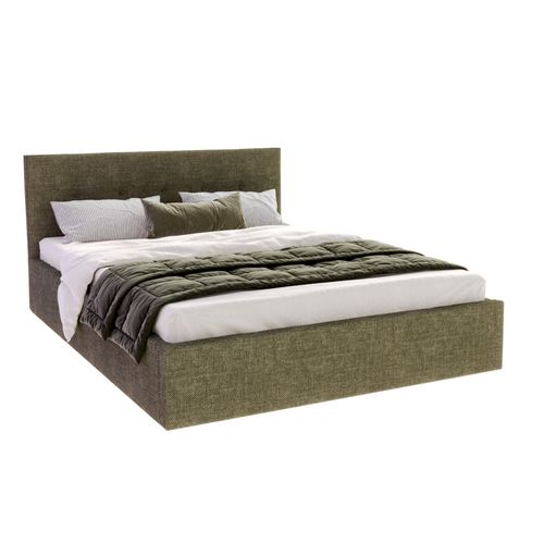 Lit Coffre Tulsa 160x200 Cm - Sommier Inclus Vert Olive