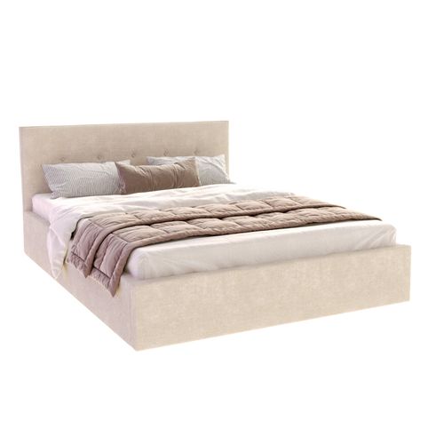 Lit Coffre Tulsa 160x200 Cm - Sommier Inclus Crème