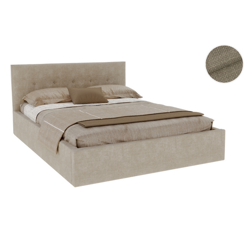 Lit Coffre Tulsa 140x190 Cm - Sommier Inclus Beige Foncé
