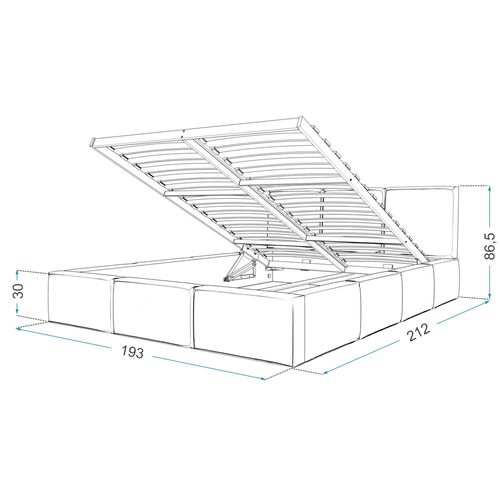 Lit Double Tesia 180x200 + Coffre - Sommier Inclus Crème