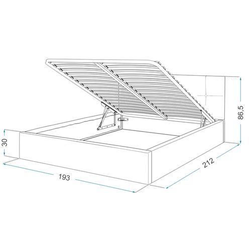 Lit Coffre Rino 180x200 - Sommier Inclus Crème