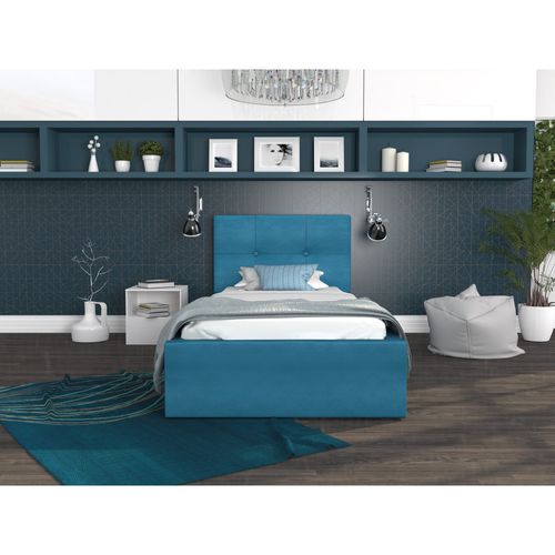 Lit Coffre Rino 90 X 200 Cm - Sommier Inclus Azur