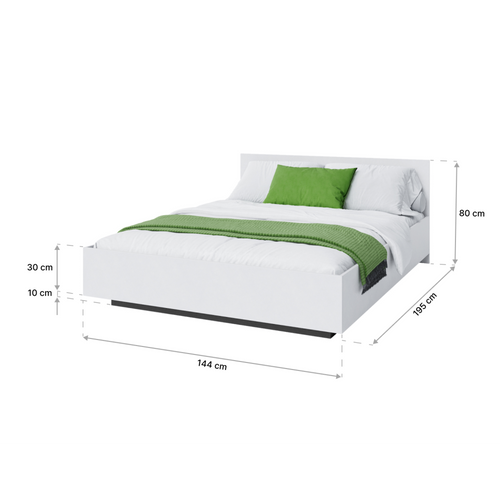 Lit Coffre Lima 140 X 190 Cm Avec Sommier à Lattes Relevable Chêne