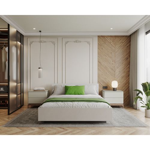 Lit Coffre Lima 140 X 190 Cm Avec Sommier à Lattes Relevable Blanc