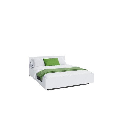 Lit Coffre Lima 140 X 190 Cm Avec Sommier à Lattes Relevable Blanc