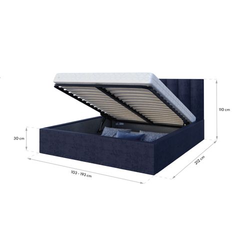 Lit Coffre Colorado 160x200 - Sommier Inclus Crème