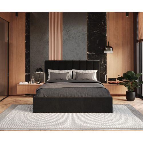 Lit Coffre Colorado 140x190 - Sommier Inclus Noir