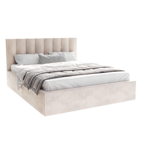 Lit Coffre Colorado 140x190 - Sommier Inclus Crème