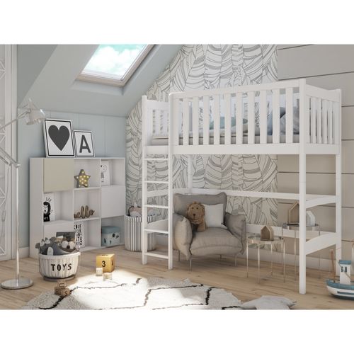 Lit Mezzanine Laury 90x200 Blanc