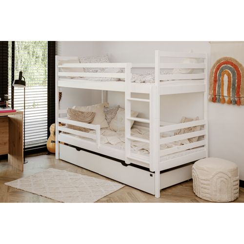 Lit Superposé Neo 90x190 - Sommiers Et Tiroirs Blanc