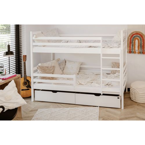 Lit Superposé Neo 90x190 - Sommiers Et Tiroirs Blanc