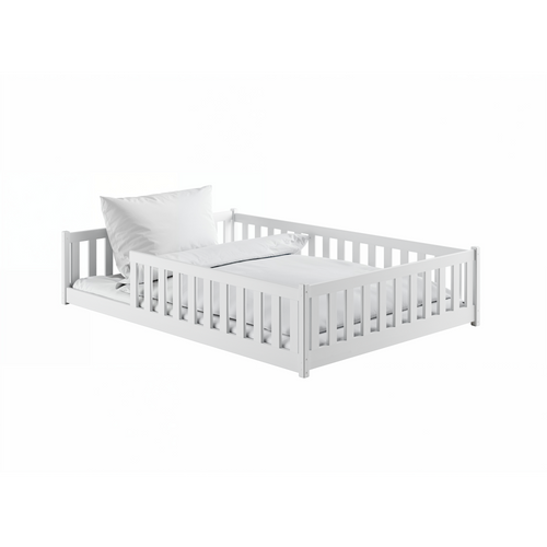 Lit Enfant Moti 140x200 Blanc - Blanc Livré Avec Sommier