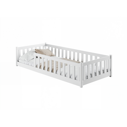 Lit Enfant Stela 90x200 Blanc - Blanc Livré Avec Sommier