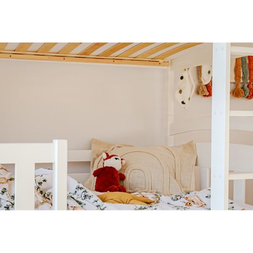 Lit Superposé Pila 90x200 Blanc - Blanc Livré Avec Le Sommiers Et Tiroir.