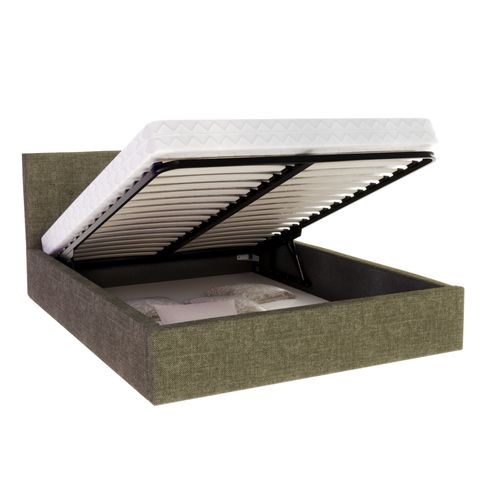 Lit Coffre Tulsa 120x200 Cm - Sommier Inclus Vert Olive