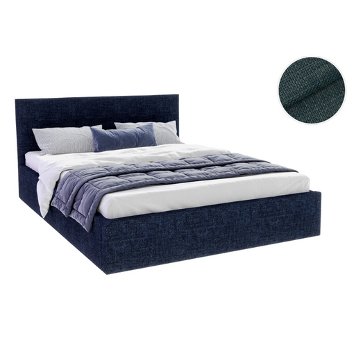 Lit Coffre Tulsa 120x200 Cm - Sommier Inclus Bleu Marine