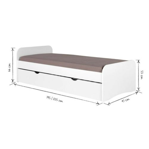 Lit Gigogne Thaïs   Bois 90x200 Cm