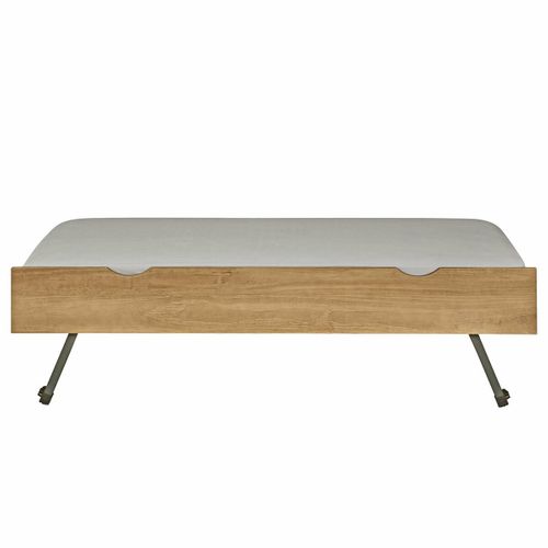 Sommier Gigogne Avec Façade 2 Mains Makuria   Noisette 90x200 Cm