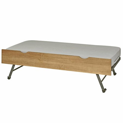 Sommier Gigogne Avec Façade 2 Mains Makuria   Noisette 90x200 Cm