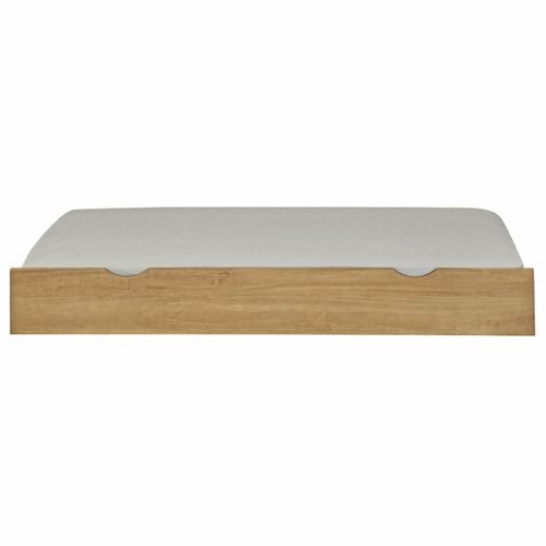 Sommier Gigogne Avec Façade 2 Mains Makuria   Noisette 80x190 Cm