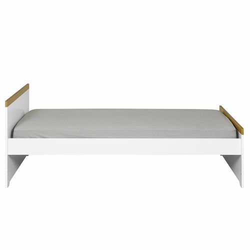 Pack Lit Enfant Avec Sommier Gigogne Nais   Blanc 90x190 Cm
