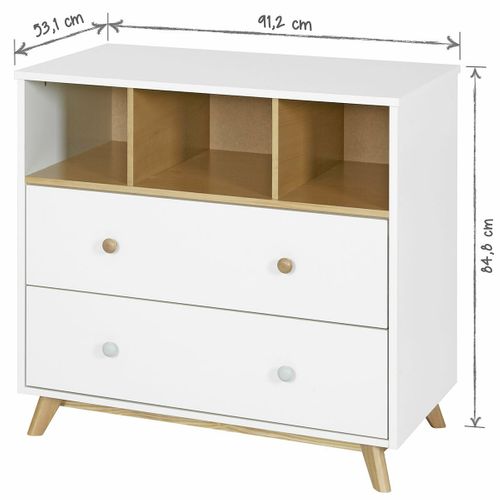 Commode à Langer Bébé Kombu   Blanc Et Bois