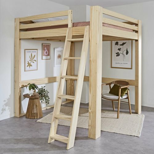 Lit Mezzanine 2 Places 200x200 Cm Suri  Bois