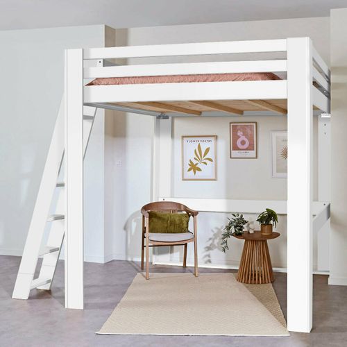 Lit Mezzanine 2 Places 200x200 Cm Suri  Blanc