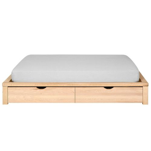 Pack Lit Avec 2 Tiroirs 160x200 Cm Gaston  Hêtre