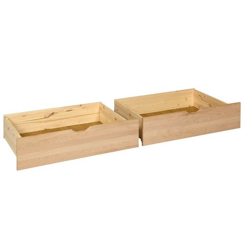 Pack Lit Avec 2 Tiroirs 160x200 Cm Gaston Blanc Et Hêtre