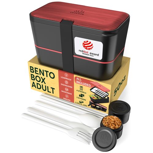 Bento Encastrable 1,5 L Noir Et Bois De Rose En Bois