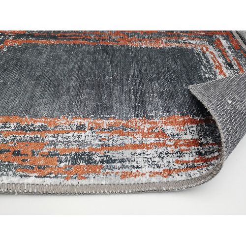 Tapis De Salon Ring Noir Rouge - 80x150cm