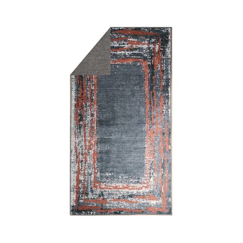 Tapis De Salon Ring Gris Rouge - 160x230cm