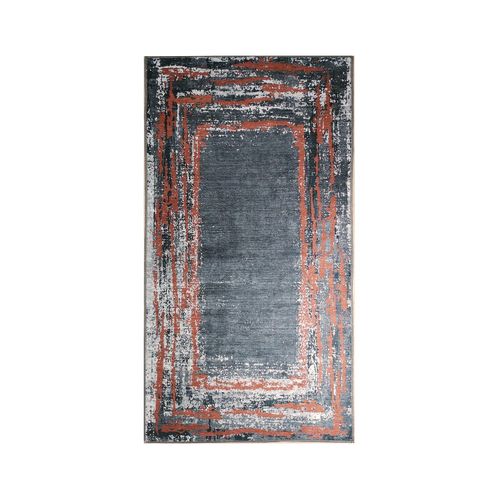 Tapis De Salon Ring Gris Rouge - 160x230cm