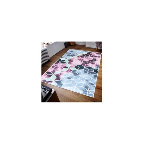 Tapis De Salon Luxe Doré Rose - 120x180cm