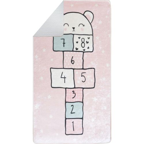 Tapis Enfant Marelle Etoile Rose - 80x150cm