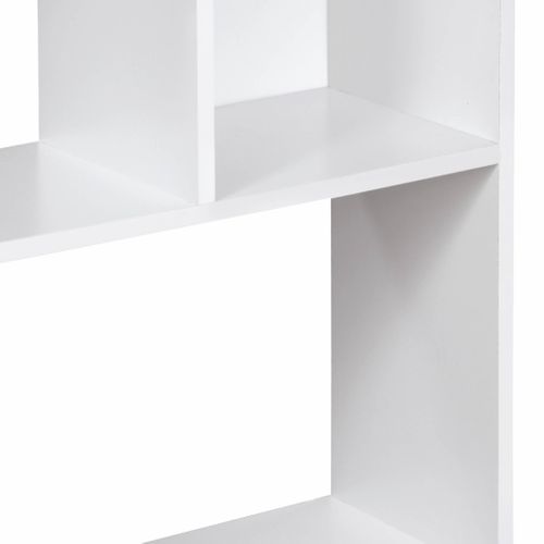 Bibliothèque Design Asymétrique – Pieter – 5 Étagères. 10 Compartiments De Rangement. 83x23x173cm