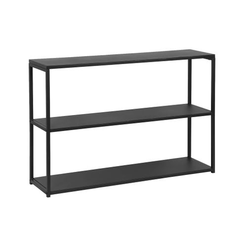 Etagère Basse 3 Niveaux En Métal Noir - Industrielle - 120x30x80cm