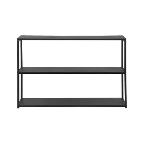 Etagère Basse 3 Niveaux En Métal Noir - Industrielle - 120x30x80cm