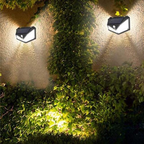 Wallamp : Lampe Solaire Extérieur 100 LED : Éclairage Mural Sans Fil à 120° Détection