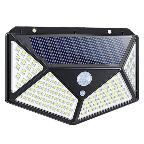 Wallamp : Lampe Solaire Extérieur 100 LED : Éclairage Mural Sans Fil à 120° Détection