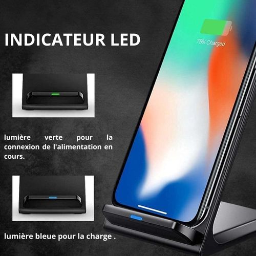 Chargeur Induction 15w Universel Rapide Et Sans Fil à Double Bobine - Mode Portrait Ou Paysage