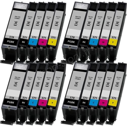 Pack De 20 Cartouches 570/571 XL Compatibles Pour Imprimante Canon 570/571 Xl